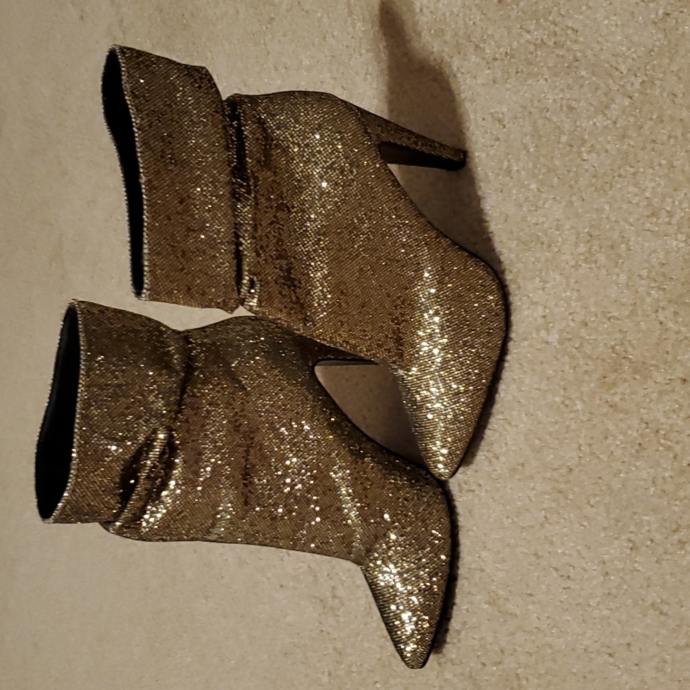Rue 21 Gold Glitter Boots 10
